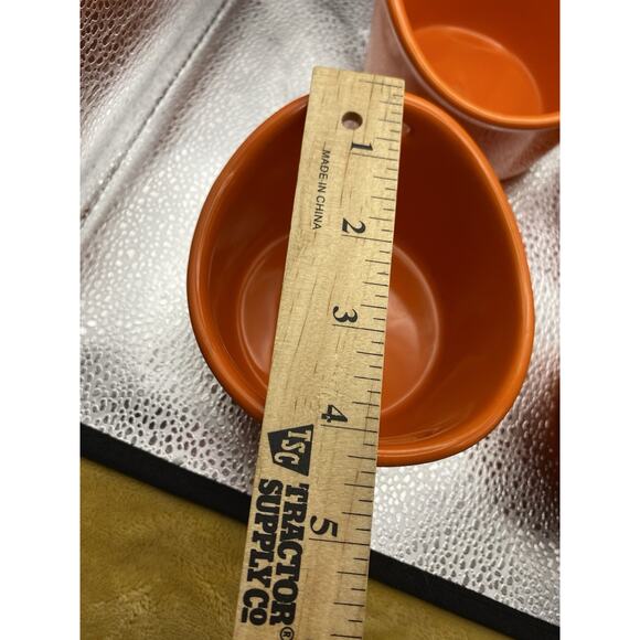 RACHEL RAY 4 Ramekins 10oz W/ 9” EVOO & 7” Vinegar Ceramic Dispensers Orange Set